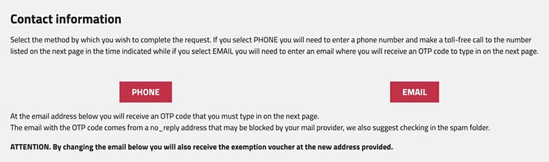 威尼斯入城費選手機或Email驗證頁面