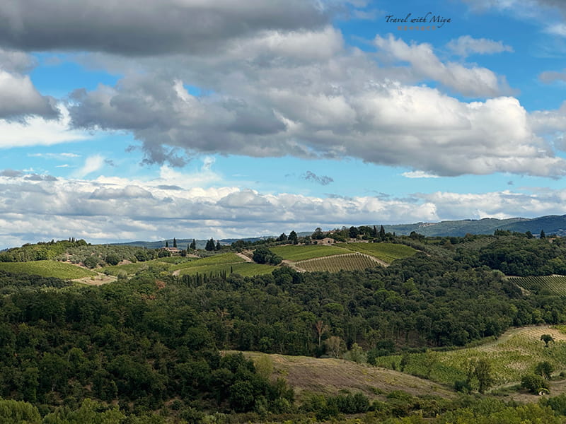 蒙特里久尼 Monteriggioni 南城牆的托斯卡尼田園景