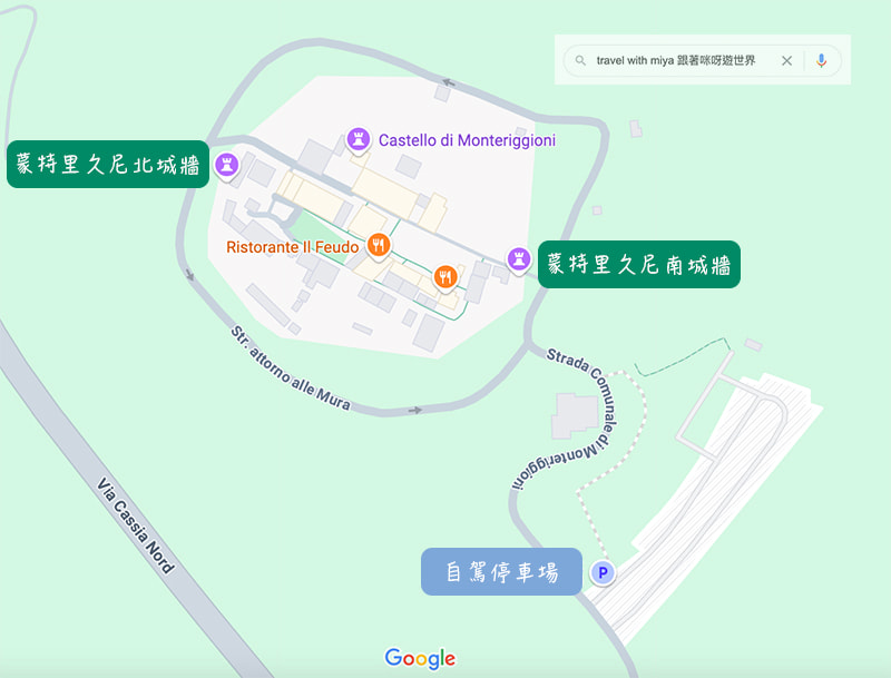 蒙特里久尼 Monteriggioni 小鎮地圖