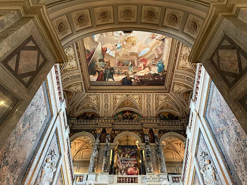 維也納藝術史博物館 Kunsthistorisches Museum Vienna 階梯上方匈牙利畫家 Munkácsy Mihály 畫的《文藝復興的頌揚 Glorification of the Renaissance》