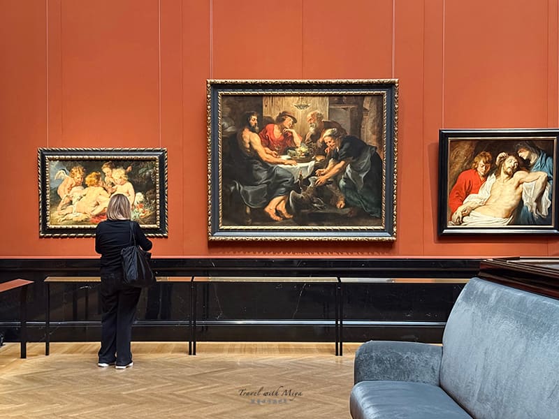 維也納藝術史博物館 Kunsthistorisches Museum Vienna 一樓橘牆上的三幅畫作