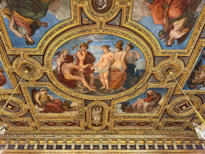 維也納皇室御用百年咖啡廳 Gerstner 三樓天花板壁畫近拍