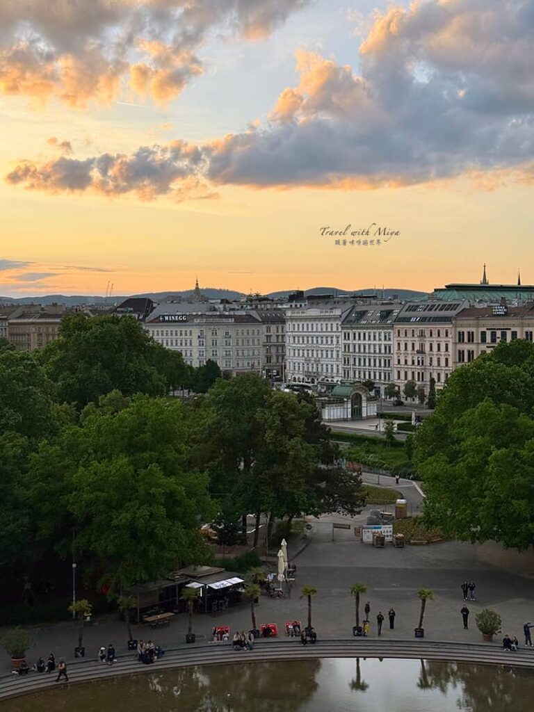維也納卡爾教堂登頂全景露台欣賞黃昏市景