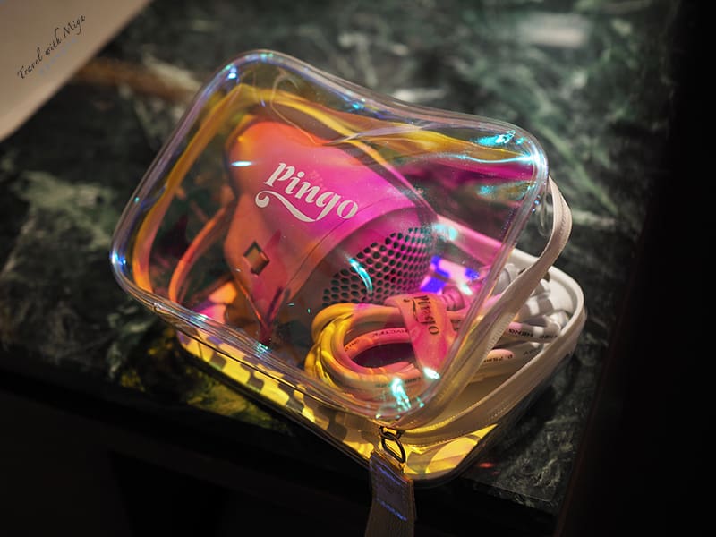 Pingo 2025 限定色手提收納包上的螢光