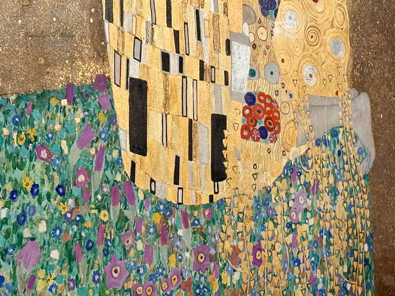 美景宮必看名畫：克林姆 Gustav Klimt《吻》畫作細節