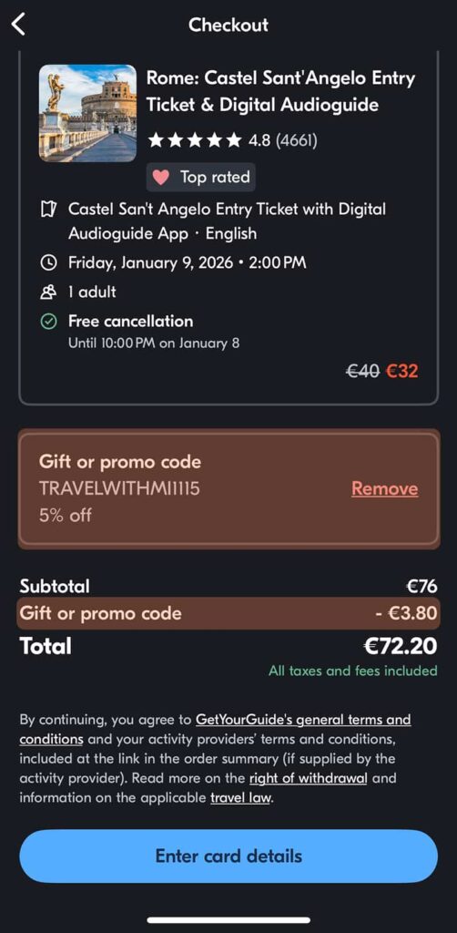 GetYourGuide APP-折抵咪呀讀者優惠碼 travelwithmi1115