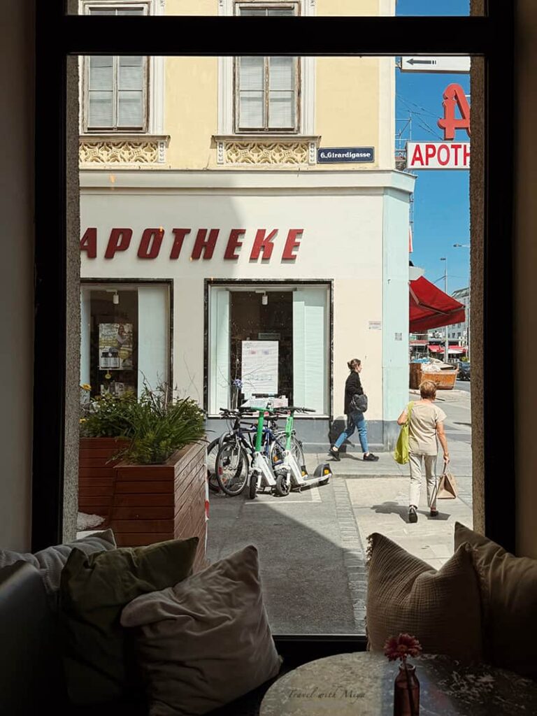 維也納早午餐咖啡館drechsler-wienzeile 窗外街景