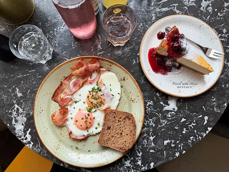 維也納早午餐咖啡館drechsler-wienzeile 培根蛋土司&起司蛋糕