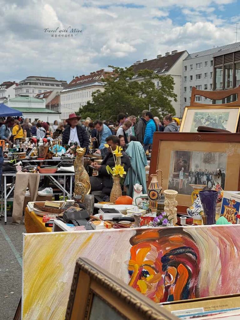 維也納 U-Bahn Kettenbrückengasse 旁跳蚤市場畫作