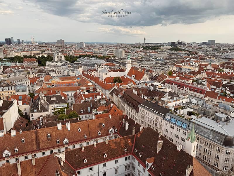 維也納聖史蒂芬大教堂南塔登頂維也納市景建築