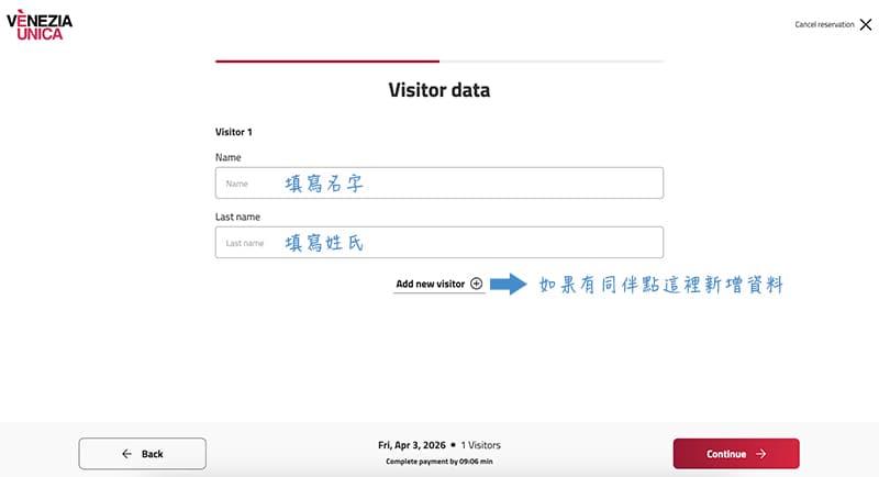 威尼斯訪客資料
