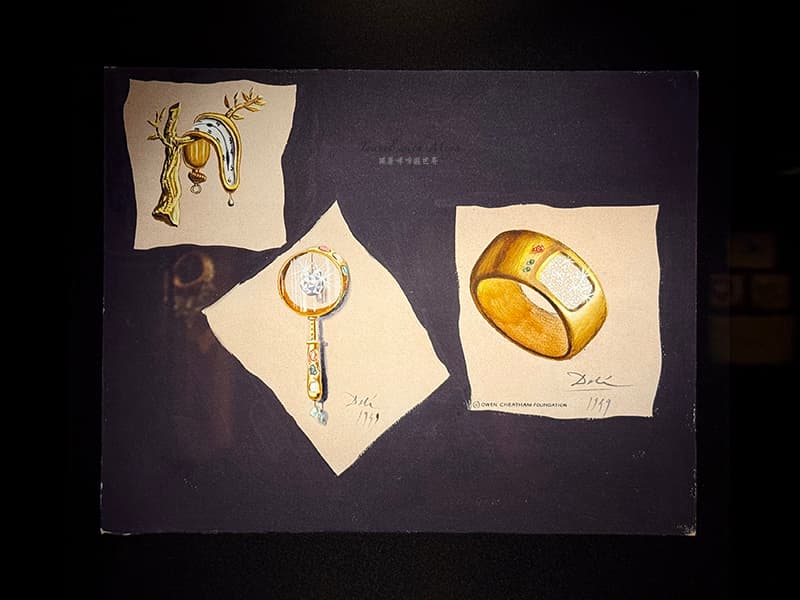 達利戲劇博物館-珠寶館Dalí Joies 軟掉的時鐘珠寶手稿