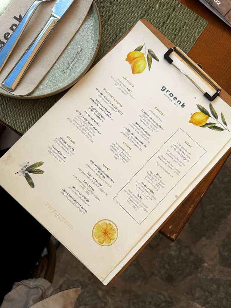 Groenk Bistro & Grill Fornalutx 菜單