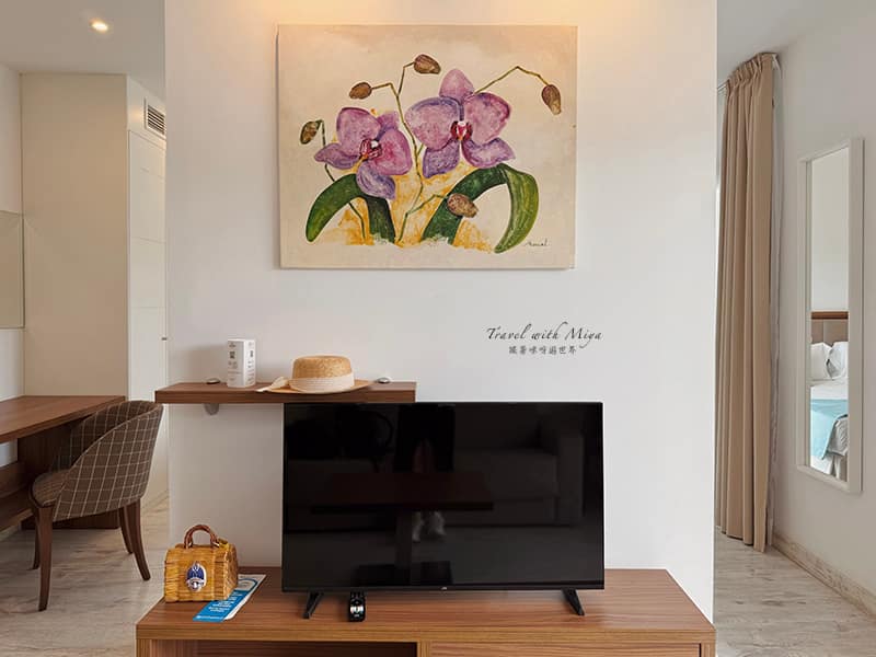 Portodrach Aparthotel 客廳電視牆