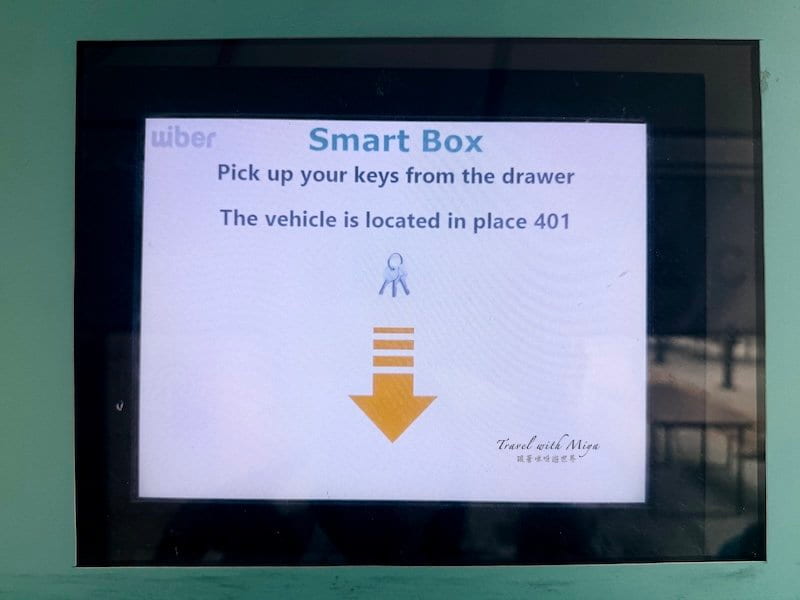 馬略卡島 Wiber Smartbox機台螢幕顯示停車位置